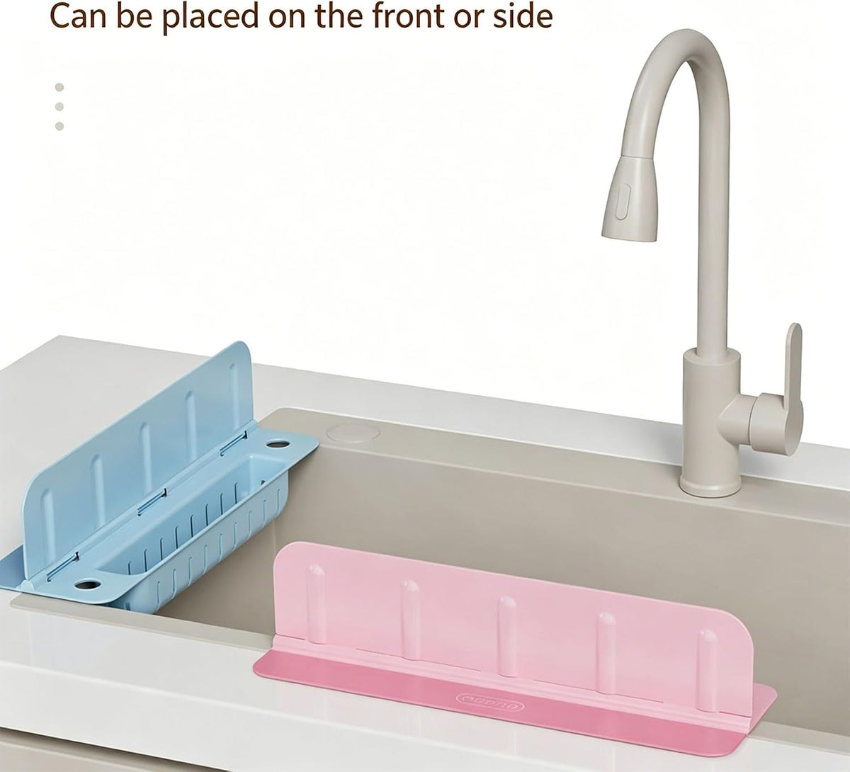 Kitchen Splash Guards Panel Adjustable Kitchen Sink Organizer – Multi-Purpose Sponge & Cleaning Tool Holder