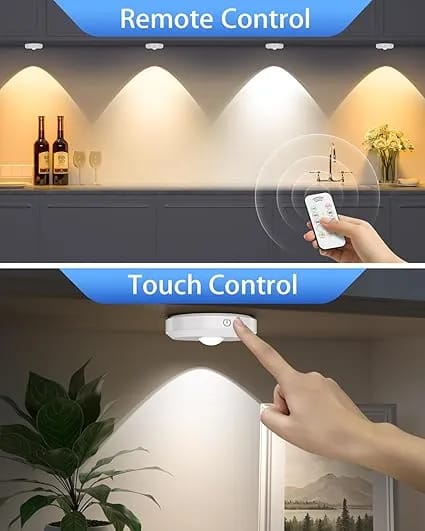 Wireless LED Puck Lights + Remote