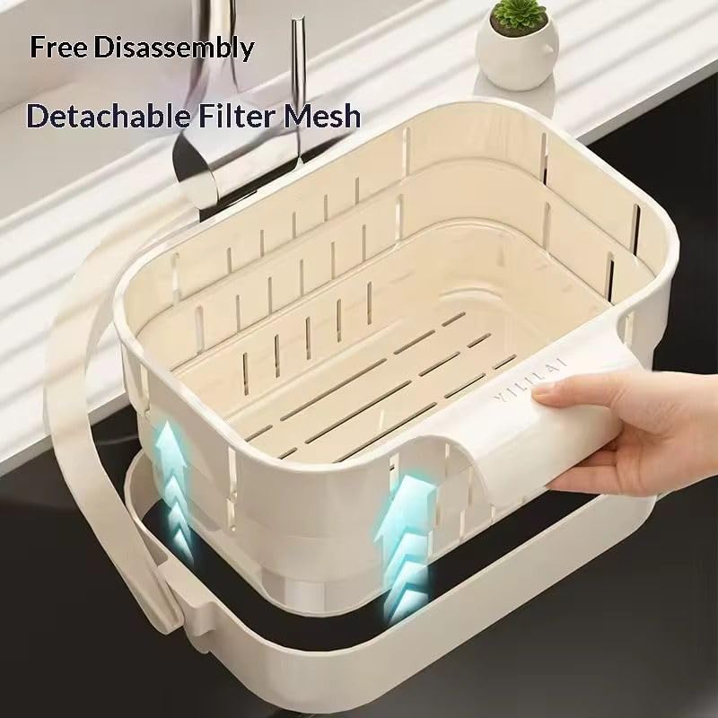Kitchen Sink Drain Basket Hanging Sink Drains Holder Detachable Strain Basket Easy to Clean