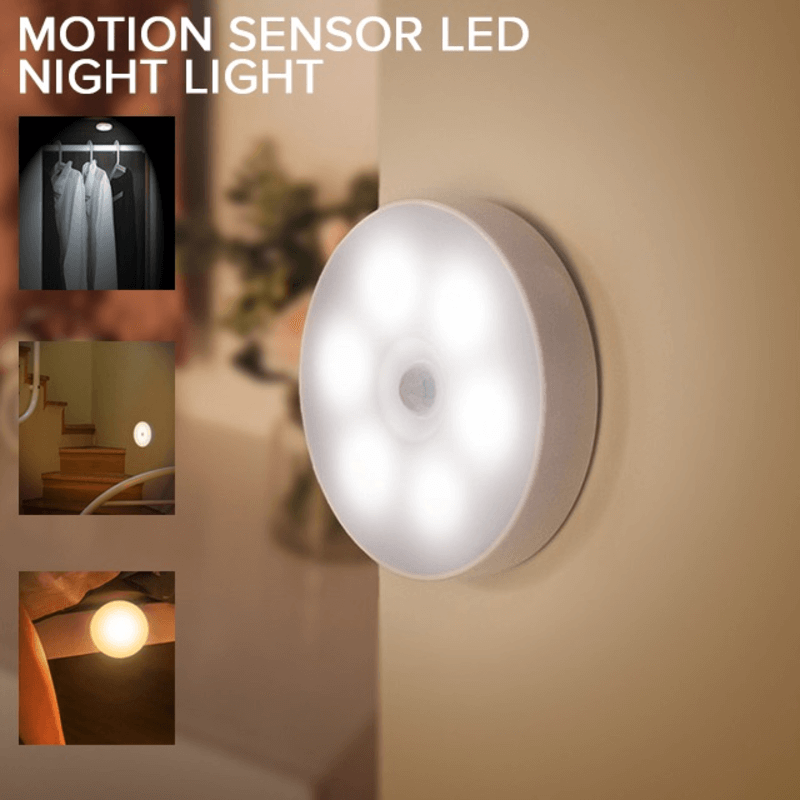 Motion Sensor LED Night Light - Battery Operated, Easy Installation