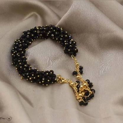 Black Crystal Gajra Bracelet