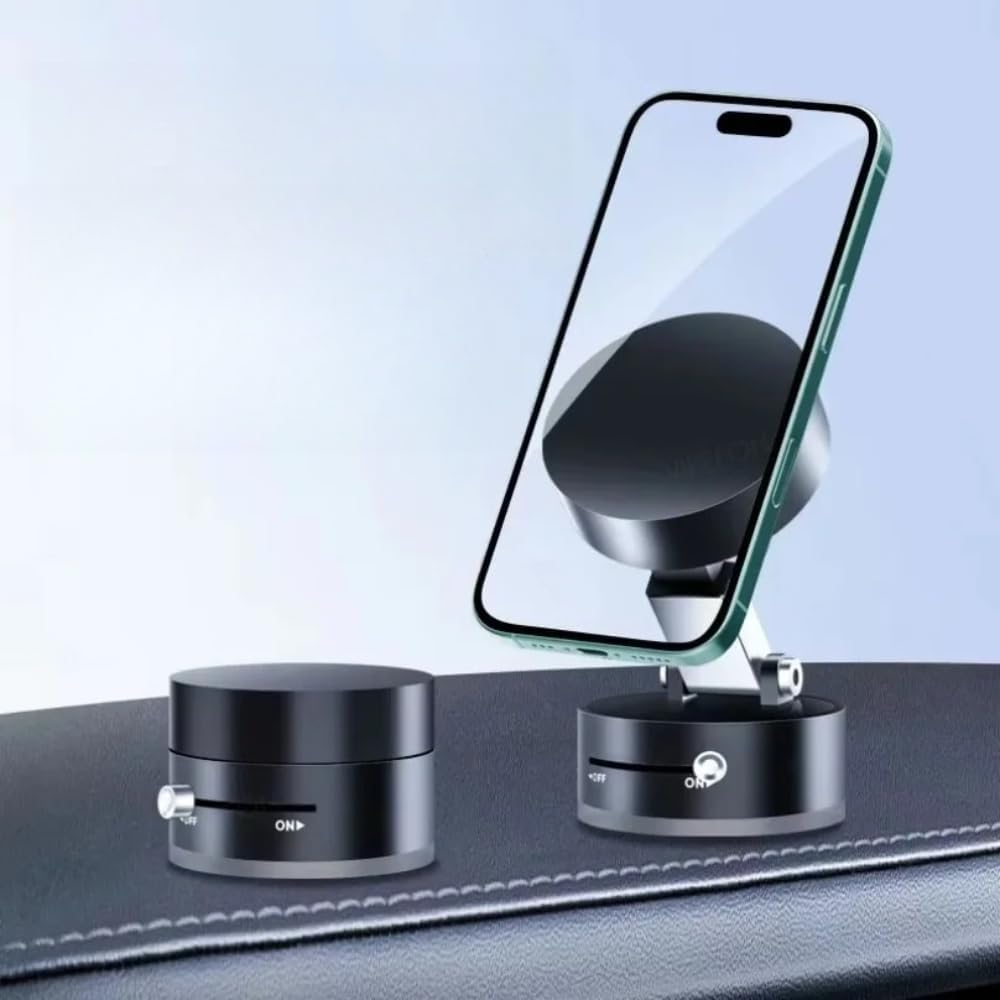 Double-sided extendable phone holder Vacuum Suction Phone Holder Dual Sided Magnetic Mount Compact Design Stable Suction for Cars & Desk