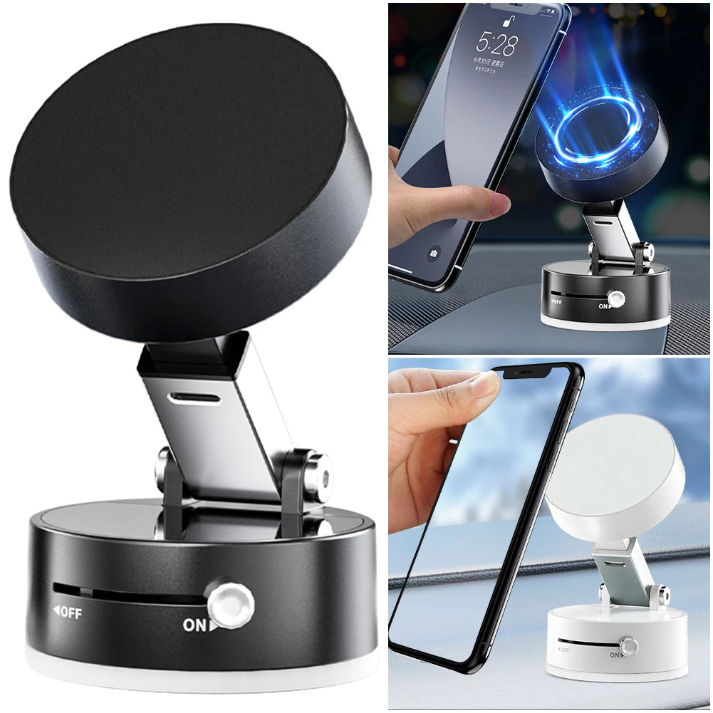 Double-sided extendable phone holder Vacuum Suction Phone Holder Dual Sided Magnetic Mount Compact Design Stable Suction for Cars & Desk