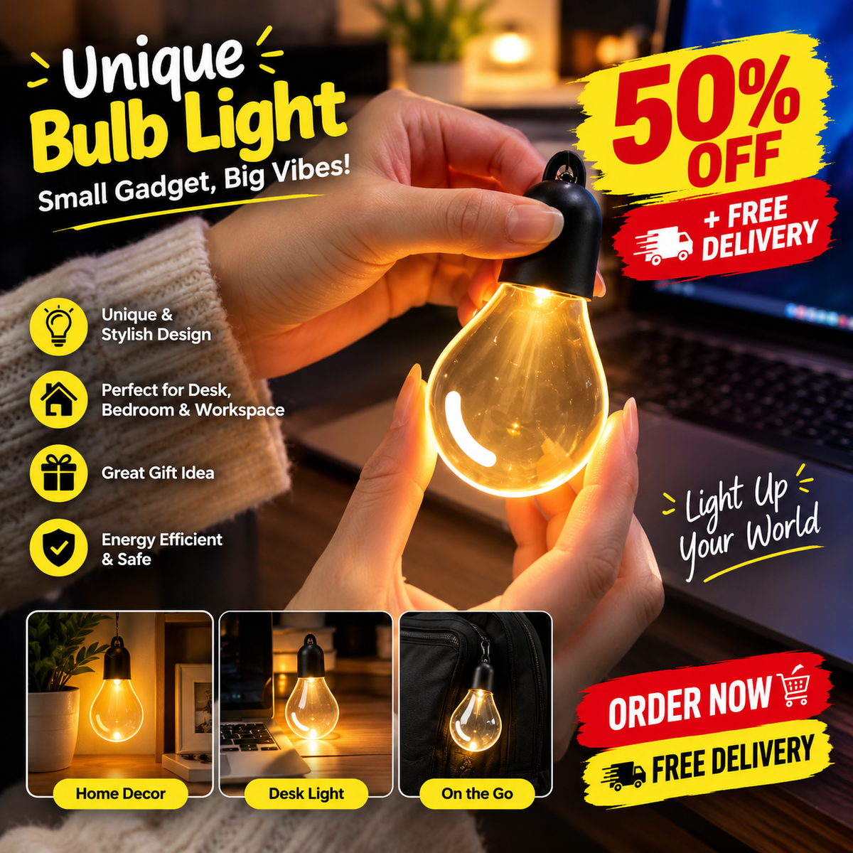 LumiBulb Hanging Car LED Charm