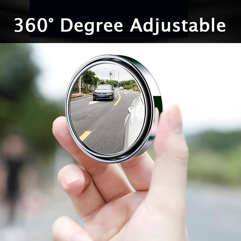360 Degree Adjustable Blind Spot Mirror Car Auxiliary Rearview Convex Mirror Round Frame Wide Angle Mirrors for Car Reverse