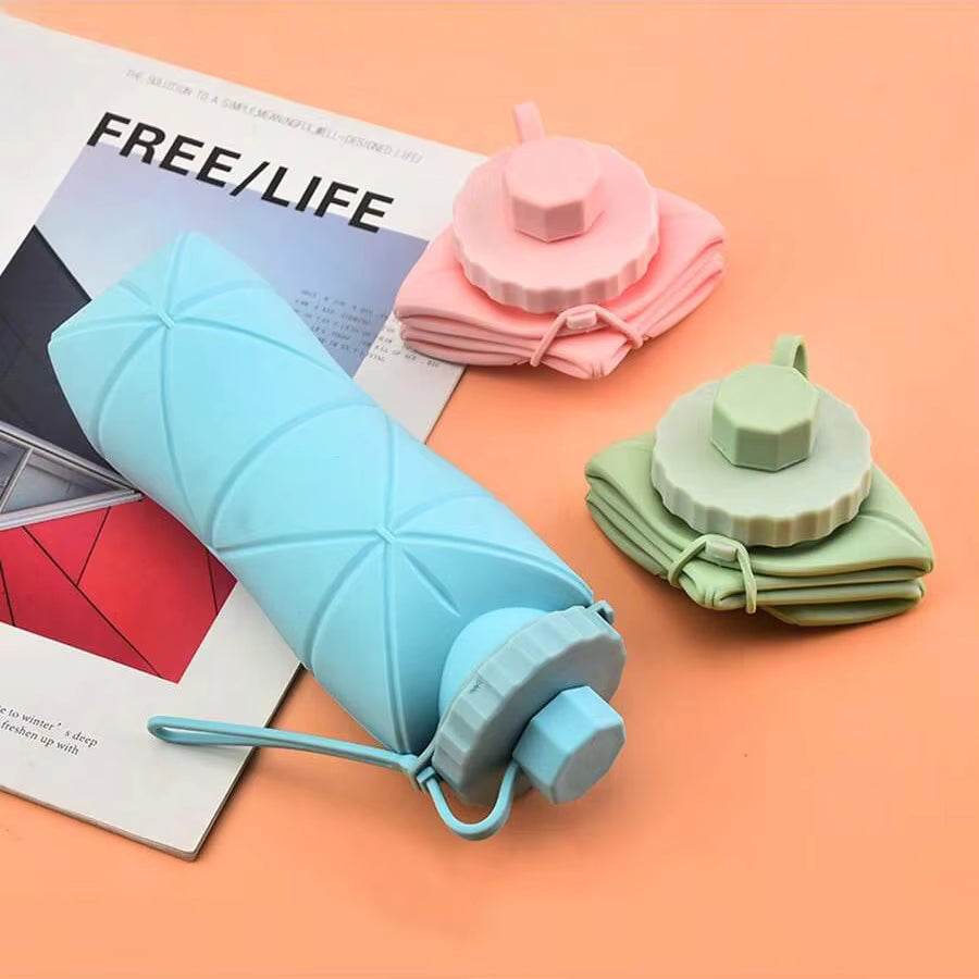 600ml Foldable Silicone Water Bottle – UltraSlim, Leak-Proof & Lightweight – Portable & Collapsible