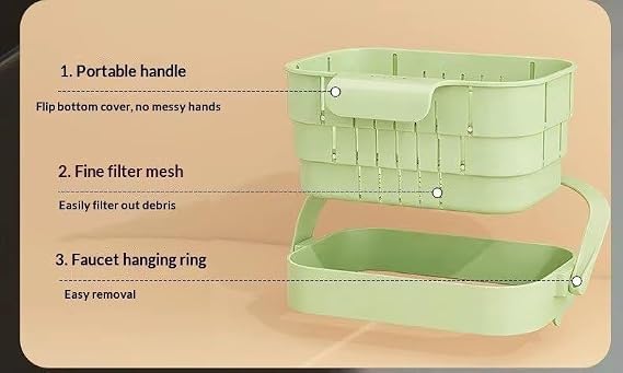 Kitchen Sink Drain Basket Hanging Sink Drains Holder Detachable Strain Basket Easy to Clean